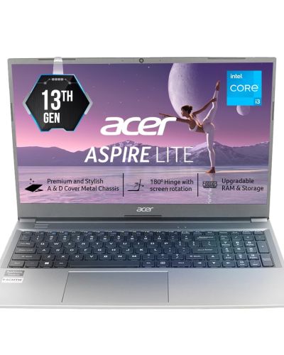 Acer Aspire Lite,13th Gen, Intel Core i3-1305U, 16GB RAM, 512GB SSD, Full HD, 15.639.62cm, Windows 11 Home, Steel Gray, 1.59KG, AL15-53, Metal Body, 36 WHR, Thin and Light Premium Laptop