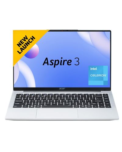 Acer Aspire 3, Intel Core Celeron N4500, 8GB LPDDR4X, 512GB SSD, HD, 1435.56cm, Windows 11 Home, Pure Silver, 1.3KG, A324-45, HD Webcam, 38 WHR Laptop