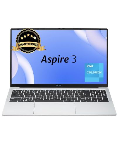 Acer [SmartChoice] Aspire 3 Laptop Intel Core Celeron N4500 Processor Laptop (8 GB LPDDR4X SDRAM512 GB SSDWin11 Home38 WHRHD Webcam) A325-45 with 39.63 cm (15.6) HD Display, Pure Silver, 1.5 KG