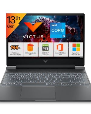 HP Victus, 13th Gen Intel Core i5-13420H, 6GB RTX 3050, Upgrade (Upto 32GB) 16GB DDR4, 512GB SSD, FHD,144Hz,300 nits,IPS, 15.6”39.6cm, Win11, M365 Office24, Mica Silver,2.3kg, fa2700TX, Gaming Laptop