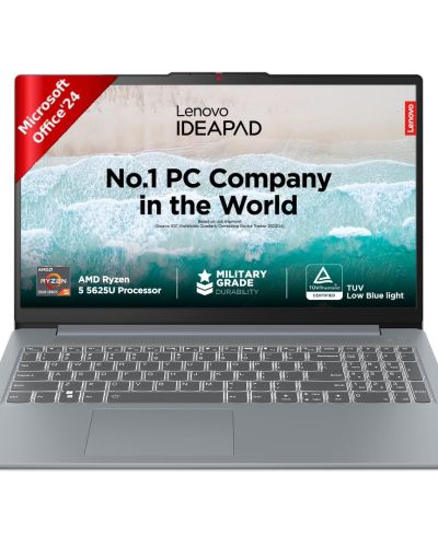 Lenovo IdeaPad Slim 3 Ryzen 5 5625U 15.6 (39.6cm) FHD Thin and Light Laptop (16GB RAM 512GB SSD Integrated AMD Radeon Graphics Windows 11 Office Home 2024 Grey 1.6 Kg)