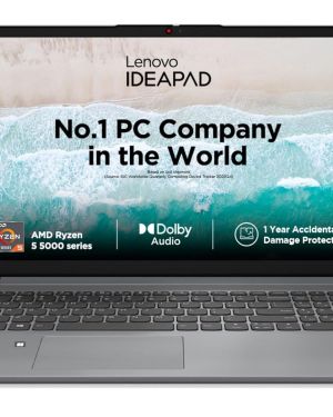 Lenovo IdeaPad 1 AMD Ryzen 5 5500U 15.6″ HD Thin and Light Laptop (8GB RAM/512GB SSD/Windows 11 Home/Office Home 2024/1 Year ADP Free/Grey/1.6Kg)