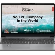 Lenovo IdeaPad Slim 1 AMD Ryzen 5 5500U 15.6″ HD Thin and Light Laptop (8GB/512GB SSD/Windows 11 Home/Office Home 2024/1 Year ADP Free/Grey/1.6Kg)