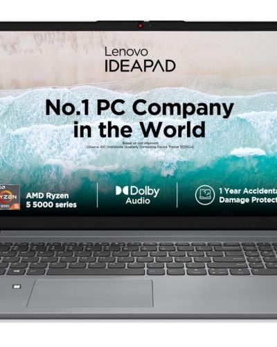 Lenovo IdeaPad Slim 1 AMD Ryzen 5 5500U 15.6″ HD Thin and Light Laptop (8GB/512GB SSD/Windows 11 Home/Office Home 2024/1 Year ADP Free/Grey/1.6Kg)