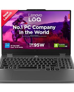 Lenovo LOQ 12Th Gen Intel Core I5-12450HX NVIDIA RTX 2050 4 GB (12 GB RAM 512 GB SSD 15.6 Inches (39.6Cm) 144Hz Windows 11 100% Srgb 3 Month Game Pass 1 Yr ADP Free Grey 2.4 Kg), 83GS008VIN Gaming Laptop