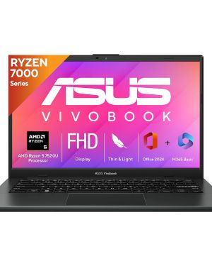 ASUS Vivobook Go 14, AMD Ryzen 5 7520U,Thin & Light Laptop (AMD Radeon iGPU 16 GB RAM 512 GB SSD FHD 14 60Hz 42 WHrs Windows 11 M365 Basic (1Year) Office Home 2024 Mixed Black 1.38 kg) E1404FA-NK5542WS