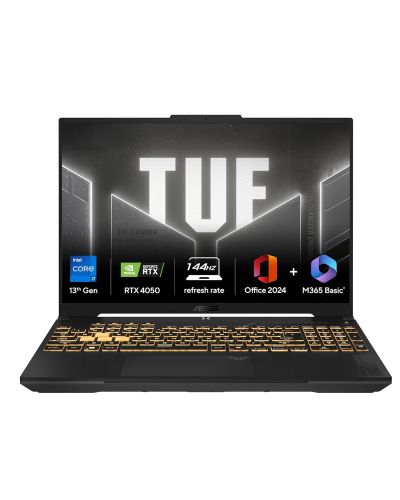 ASUS TUF Gaming F16 13th Gen, Intel Core i7-13620H Gaming Laptop (NVIDIA RTX 4050-6GB140W TGP 16 GB 512 GB FHD+16 144Hz Windows 11 M365 Basic (1Year) Office Home 2024 Mecha Gray 2.20 Kg) FX677VU-RL155WS
