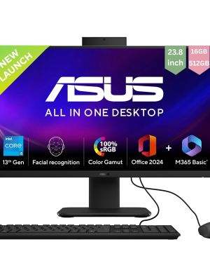 ASUS AiO V440, 13th Gen Intel Core i5-13420H, 23.8 FHD,100Hz, All-in-One PC(16 GB RAM 512 GB SSD Windows 11 Office 24 Retractable Camera with Wired Keyboard & Mouse M365 Basic (1Year)) V440VA-KBPC043WS