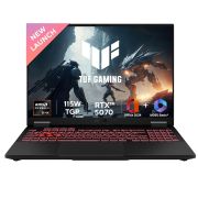 ASUS TUF A16, AMD Ryzen 9 8940HX, Gaming Laptop (RTX 5070-8GB115W TGP 16 GB 1 TB 2.5K QHD+16 165Hz 90WHrs Windows 11 M365 Basic (1Year) Office Home 2024 Jaeger Gray 2.2 Kg) FA608PP-QT014WS