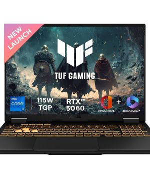 ASUS TUF F16, 14th Gen, Intel Core i7 14650HX, Gaming Laptop(RTX 5060-8GB115W TGP 16 GB 1 TB FHD+16 165Hz 90WHrs Windows 11 M365 Basic (1Year) Office Home 2024 Jaeger Gray 2.2 Kg) FX608JMR-RV049WS