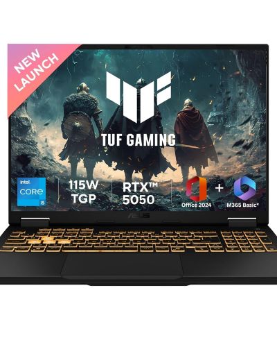ASUS TUF F16, 13th Gen, Intel Core i5-13450HX, Gaming Laptop (RTX 5050-8GB115W TGP 16 GB RAM 1 TB SSDFHD+16 165Hz 90Whr Windows 11 M365 Basic (1Year) Office Home 2024 Jaeger Gray 2.5 Kg) FX608JH-RV057WS