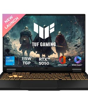 ASUS TUF F16, 13th Gen, Intel Core i5-13450HX, Gaming Laptop (RTX 5050-8GB115W TGP 16 GB RAM 1 TB SSDFHD+16 165Hz 90Whr Windows 11 M365 Basic (1Year) Office Home 2024 Jaeger Gray 2.5 Kg) FX608JH-RV057WS