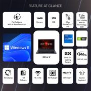 Acer Nitro V15, Intel Core i7-13th Gen 13620H Processor, NVIDIA GeForce RTX 4050-6GB GDDR6(16GB DDR5, 1TB) IPS FHD, 15.639.6cm, 165Hz, Win 11 Home, Obsidian Black, 2.1KG, ANV15-51, Gaming Laptop