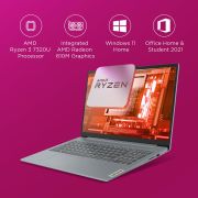 Lenovo IdeaPad Slim 3 AMD Ryzen 3 7320U 15.6 inch (39.6cm) FHD Laptop (8GB/512GB SSD/Windows 11/Office Home 2024/1Yr ADP Free/3 Month Game Pass/Grey/1.62Kg)