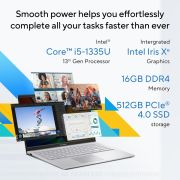 ASUS Vivobook 15, 13th Gen, Intel Core i5-1335U,Thin & Light (Intel Iris Xᵉ iGPU 16 GB RAM 512 GB SSDFHD 15.6 60Hz Backlit Keyboard 42 WHrs Windows 11 Office 2021 Cool Silver 1.70 kg) X1504VA-NJ540WS