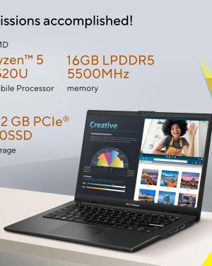 ASUS Vivobook Go 14, AMD Ryzen 5 7520U,Thin & Light (AMD Radeon iGPU 16GB RAM 512 GB SSD FHD 14 60 Hz 42 WHrs Windows 11 M365 Basic (1Year)* Office Home 2024 Cool Silver 1.38 kg) E1404FA-NK5541WS