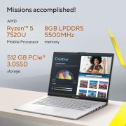 ASUS Vivobook Go 14, 14 FHD (1920 x 1080), AMD Ryzen 5 7520U Processor,(8 GB RAM 512 GB SSD AMD Radeon iGPU Windows 11 M365 Basic (1Year) Office Home 2024 Silver 1.38 kg), E1404FA-NK5521WS