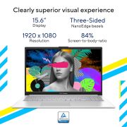 ASUS Vivobook Go 15 (2023), Intel Core i3-N305, 8 GB RAM, 512 GB SSD, FHD, 15.6 39.62 cm, Windows 11, MS Office 2021, Silver, 1.63 KG, E1504GA-NJ321WS, Integrated Graphics, Backlit KB, Thin & Light Laptop