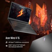 Acer Nitro V, AMD Ryzen 5 6600H Hexa-core Processor, NVIDIA GeForce RTX 3050-6GB GDDR6(16GB DDR5512GB) IPS FHD, 15.639.6cm, 165 Hz, Win 11 Home, Obsidian Black, 2.1KG, ANV15-41, Gaming Laptop