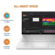 HP Pavilion Intel Core i3 11th Gen 1125G4 – (8 GB/512 GB SSD/Windows 11 Home) 14-dy0207TU Thin and Light Laptop (14 inch, Natural Silver, 1.52 kg, With MS Office)