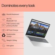HP 15, 13th Gen Intel Core i5-1334U Laptop (12GB DDR4,512GB SSD) Anti-Glare,Micro-Edge,15.6”39.6cm, FHD, Win11,M365,Office24, Silver,1.59kg, Iris Xe Graphics, FHD Camera wPrivacy Shutter, fd0575TU