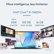 ASUS Vivobook S16, 13th Gen,Intel Core i5-13420H, Metallic Design Laptop (Intel UHD iGPU 16 GB RAM 512 GB SSD FHD+16 144Hz Windows 11 M365 Basic (1Year) Office Home 2024 Matte Gray 1.7 Kg) S3607VA-RP054WS