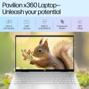 HP Pavilion x360, 13th Gen Intel Core i5-1335U (16GB DDR4, 512GB SSD) Touchscreen, 14″/35.6cm, FHD, Win 11, Office 21, Silver, 1.51kg, ek1074tu/1148tu, Iris Xe, FPR, 5MP Camera, Backlit KB Laptop