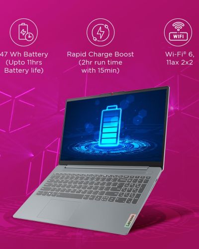 Lenovo IdeaPad Slim 3 13th Gen Intel Core i3-1315U 15.6 inch (39.6cm) FHD Laptop (8 GB RAM 512 GB SSD Windows 11 Office 2024 Alexa Built-in1Yr ADP Free 3 Month Game Pass Grey 1.6 Kg)