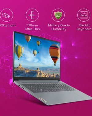 Lenovo IdeaPad Slim 3 Ryzen 5 5625U 15.6 (39.6cm) FHD Thin and Light Laptop (16GB RAM 512GB SSD Integrated AMD Radeon Graphics Windows 11 Office Home 2024 Grey 1.6 Kg)