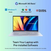 ASUS Vivobook Go 15, AMD Ryzen 5 7520U Thin & Light Laptop (AMD Radeon iGPU 8GB RAM 512 GB SSD FHD 15.6″ 60Hz Windows 11 M365 Basic (1Year)* Office Home 2024 Cool Silver 1.63 Kg) E1504FA-NJ132WS