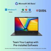 ASUS Vivobook Go 15, 15 FHD (1920 x 1080),Intel Core i3-N305 Processor,(8 GB RAM 512 GB SSD Intel UHD iGPU Windows 11 M365 Basic (1Year) Office Home 2024 Mixed Black 1.63 kg), E1504GA-NJ3322WS