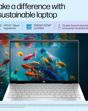 HP Pavilion x360, 13th Gen Intel Core i5-1335U (16GB DDR4, 1TB SSD) FHD, 14”35.6 cm, Touchscreen 2-in-1, Win 11, Office 21, Silver, 1.51 kg, ek1010TU1149tu, FPR, 5MP Camera, B&O, Backlit Laptop