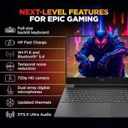 HP Victus, 13th Gen Intel Core i5-13420H, 6GB RTX 3050, Upgrade (Upto 32GB) 16GB DDR4, 512GB SSD, FHD,144Hz,300 nits,IPS, 15.6”39.6cm, Win11, M365 Office24, Mica Silver,2.3kg, fa2700TX, Gaming Laptop