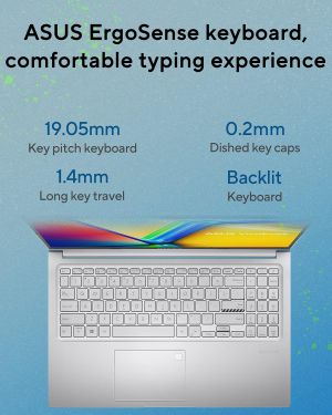 ASUS Vivobook Go 15, AMD Ryzen 5 7520U Thin & Light Laptop (AMD Radeon iGPU 8GB RAM 512 GB SSD FHD 15.6″ 60Hz Windows 11 M365 Basic (1Year)* Office Home 2024 Cool Silver 1.63 Kg) E1504FA-NJ132WS
