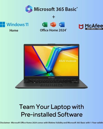 ASUS Vivobook Go 14, AMD Ryzen 5 7520U,Thin & Light Laptop (AMD Radeon iGPU 16 GB RAM 512 GB SSD FHD 14 60Hz 42 WHrs Windows 11 M365 Basic (1Year) Office Home 2024 Mixed Black 1.38 kg) E1404FA-NK5542WS