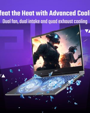 Acer ALG,Intel Core i5-12th Gen 12450H Processor, NVIDIA GeForce RTX 2050-4GB(16GB512GB) FHD, 39.62cm(15.6) 144Hz, Windows 11 Home, Steel Gray, 1.99KG, AL15G-52, Premium Metal Body Gaming Laptop