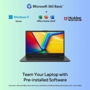 ASUS Vivobook Go 14, AMD Ryzen 5 7520U,Thin & Light (AMD Radeon iGPU 16GB RAM 512 GB SSD FHD 14 60 Hz 42 WHrs Windows 11 M365 Basic (1Year)* Office Home 2024 Cool Silver 1.38 kg) E1404FA-NK5541WS
