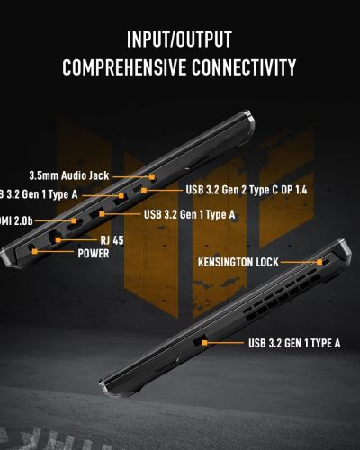 ASUS TUF Gaming A15, 15.6 FHD (1920 x 1080) 169, AMD Ryzen 7 7435HS Mobile Processor, Gaming Laptop (16 GB RAM 512 GB SSD Windows 11 Office Home 48 WHr Battery Graphite Black 2.3 Kg), FA566NCR-HN054WS