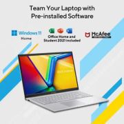 ASUS X1504ZA Intel Core i3 12th Gen 12th Gen Intel Core i3-1215U – (8 GB/512 GB SSD/Windows 11 Home) X1504ZA-NJ322WS Thin and Light Laptop (15.6 inch, Cool Silver, 1.70 kg, With MS Office)