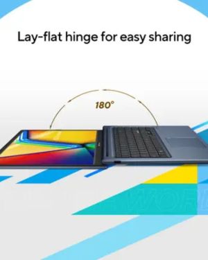 ASUS Vivobook 15 (2025) with Office 2024 + M365 Basic* (i5 14th Gen) Intel Core 5 120U – (16 GB/512 GB SSD/Windows 11 Home) X1504VAP-NJ2864WS | X1504VAP-BQ542WS Thin and Light Laptop (15.6 Inch, Quiet Blue, 1.7 Kg, With MS Office)